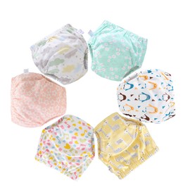 ORINERY - Pantalones de entrenamiento unisex de algodón para bebé, ropa interior impermeable y transpirable, paquete de 6, Yzs-g, 1-2 Años