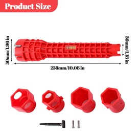 Zueyen 14-in-1 Tap Wrench Tool, Installer Tool, Pipe Wrench, Tap Wrench, Sanitary Pipe Wrench Tool for Toilet Bowl, Sink, Bathroom, Kitchen