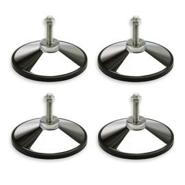 TUNIRO Set of 4 Table Football Feet Made of Metal, Height-Adjustable, Chrome-Plated, Non-Slip Rubberised, Thread M12, Foosball Table Foosball Feet