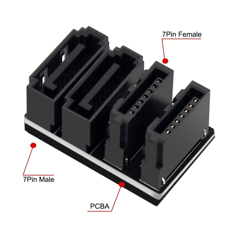 Xiwai SATA 7Pin Female to 7Pin Male 360 Degree Angled
