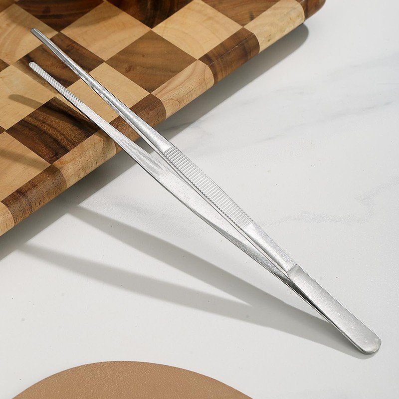 Berglander Kitchen Tweezers Fine Tweezer Tongs 30cm/12, Extra-Long Stainless Steel