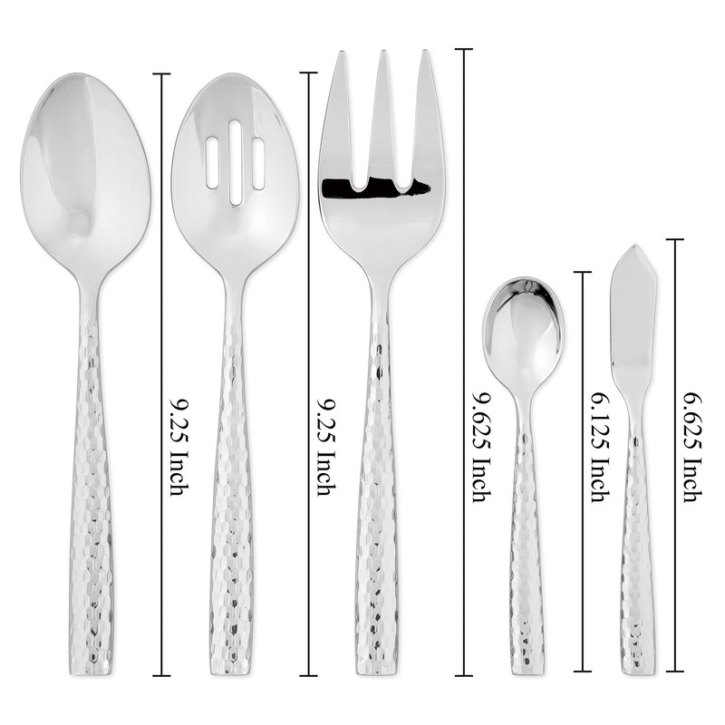 UPware 5-Piece 18/8 Stainless Steel Hostess Serving Set, Include Solid