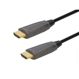 Monoprice 8K Ultra High Speed Fiber Optic Certified HDMI Cable - HDMI 2.1, 8K@60Hz, 4K@120Hz, 48Gbps, HDR, VRR, Active Optical Cable (AOC), CMP Plenum Rated, 32ft, Black