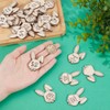 MAYJOYDIY 35 PCS Rabbit Wood Easter Tokens 50x33.5x3mm Easter Tokens
