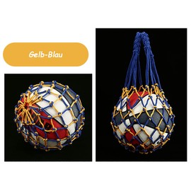 YUTOU Pack of 2 Sports Ball Net Basketball Net Bag Volleyball Net Bag Football Net Bag Rugby Ball Bag Tennis Bags Hand Woven Mesh Bag Nylon Net (Yellow/Blue, Black/Green)