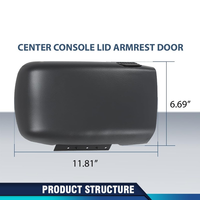 PIT66 Center Console Armrest Lid Cover Leather Beige Compatible with