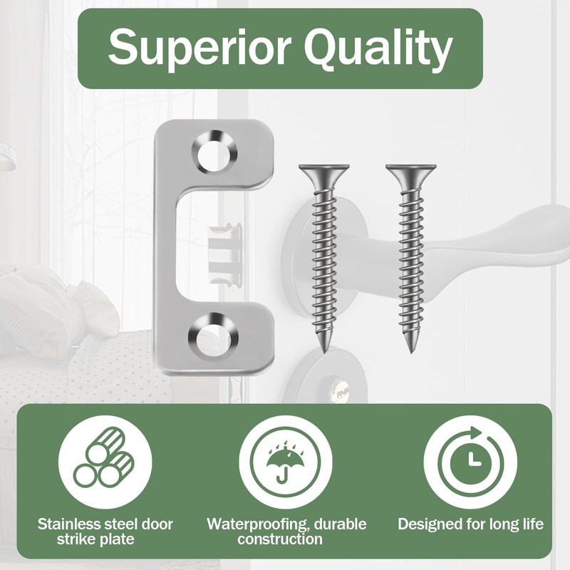 Large Hole Strike Plate - Door Lock Plate for Exterior