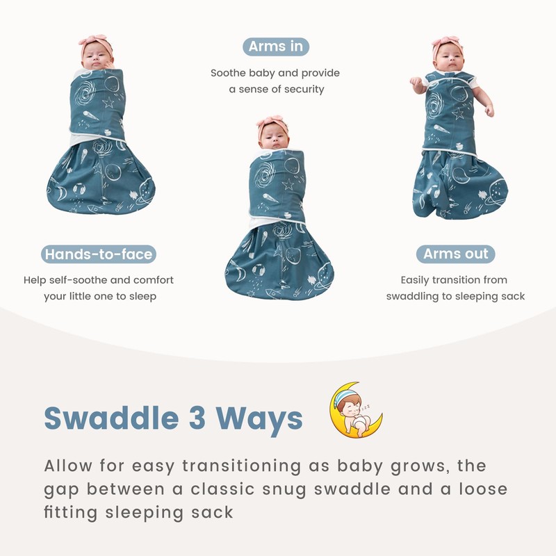 ZIGJOY Sleep Sack Swaddle 1.0 Tog Baby Wearable Blanket 100%