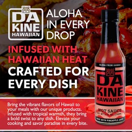 Da Kine Hawaiian Gourmet Pineapple Hot Sauce - Vegan & Gluten-Free, Crafted in Small Batches, Sweet with a Spicy Kick, Ideal for Dipping, Drizzling & Dressings, Meat Tenderizer - 5 fl. oz. (Hot Sauce 3-Pack)
