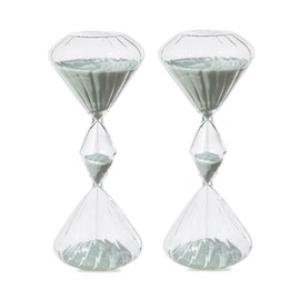 Hourglass Timer Table Decor- 60 Minutes Sand Timer Set of 2 - Productivity and Time Management Tool - 1 Hour Tri-Layer Sandglass for Home Decoration