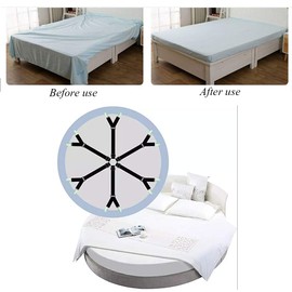 BTFLKNS 2 Pack Bed Sheet Clips, Adjustable Bed Sheet Clips, Bed Sheet Fastener, 3 Way 6 Sides 12 Clips Elastic Bed Sheets Fastener, Suitable for All Round and Square Mattresses (Black)