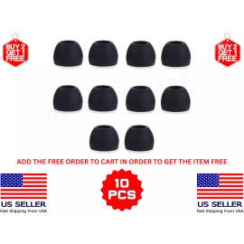 10 pcs MED For Beats Powerbeats Pro Ear Tips Buds Silicone Wireless Headphones - BLACK