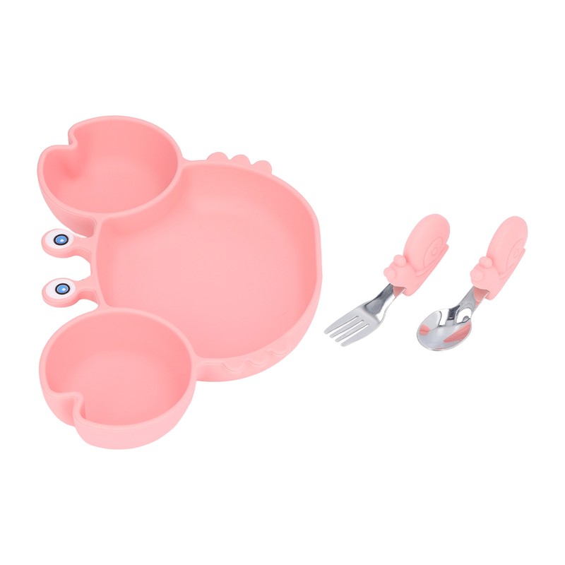 3pcs Toddler Divided Plate Set Silicone Baby Suction Plate Anti