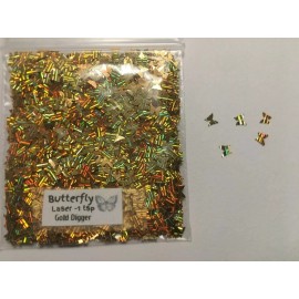 the glitters world V-Day Solvent Resistant LOVE BUTTERFLY shape-Laser-Gl - tsp (Teaspoon), Laser Gold Digger