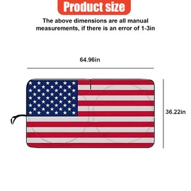 UHANBUT American Flag Car Front Window Sun Shade, Block UV & Sun Heat Rays, Automotive Windshield Shade to Keep Your Auto Cool, Foldable Vehicle Interior Protection Cover for Car, Truck (Red, XL)