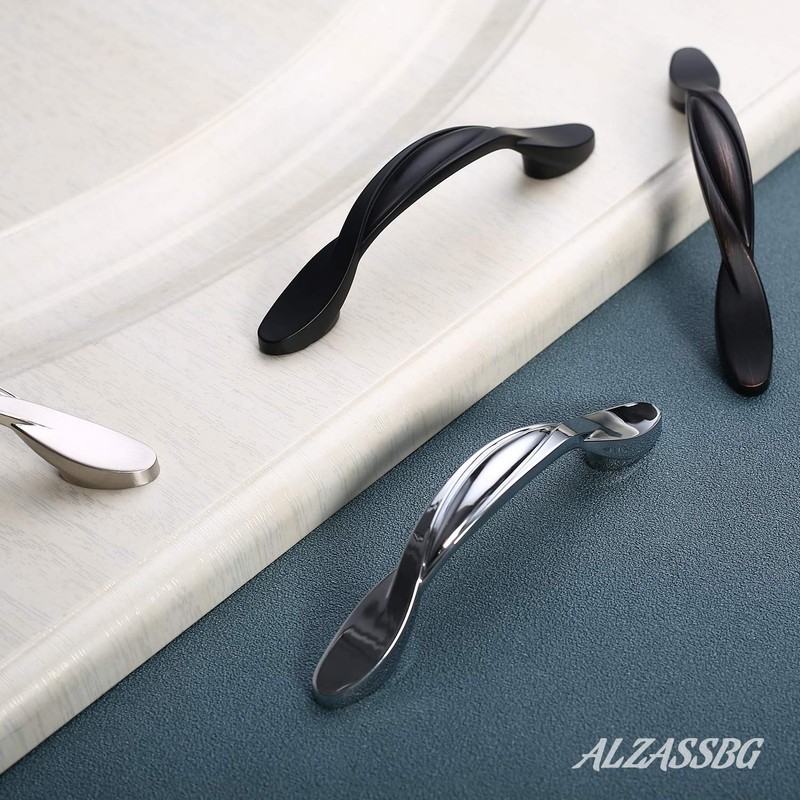 Alzassbg AL3027CP Polished Chrome, 3 Inch(76mm) Hole Centers Cabinet Hardware