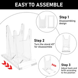 SUPRROW Plate Stand Acrylic Stand Small Plate Holder Stand Transparent Adjustable Decorative Plate Holder Plate Stand Decorative Stand for Photo Displays Frame Art Photo Picture Frame