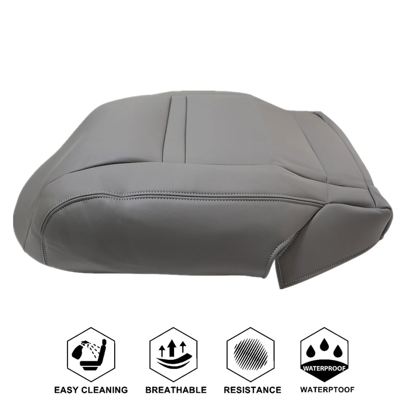 NLQR Front Driver Bottom Replacement Seat Cover Gray Microfiber Leather