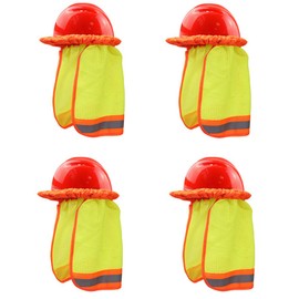 Minelife 4 Pack Hard Hat Sun Shade Neck Shield, Full Brim Mesh Neck Sunshade Hard Hat Accessories for Hardhats, High Visibility, Reflective
