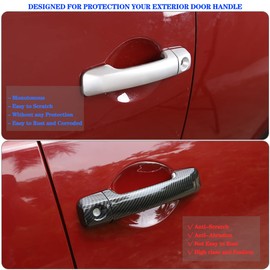 Compatible with Toyota FJ Cruiser 2007-2021 Exterior Door Handle Cover, Exterior Door Handle Protector Trim Frame Cover Accessories (Carbon Fiber Pattern Black)