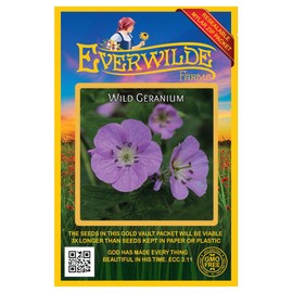 Everwilde Farms - 25 Wild Geranium Native Wildflower Seeds - Gold Vault Jumbo Seed Packet