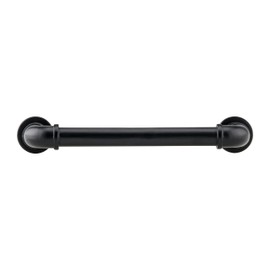 Rok Hardware Matte Black Industrial Pipe Style 5-1/32" (128mm) Center, 6 Inch Length, Black Kitchen Hardware for Cabinets, Farmhouse Hardware Kitchen Pull/Handle, P9022128MB