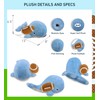 DolliBu Large Blue Whale Stuffed Animal with Football Plush -