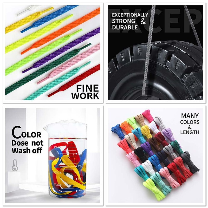 VSUDO VSUDO 100 cm Flat Shoe Laces for Trainers, Navy