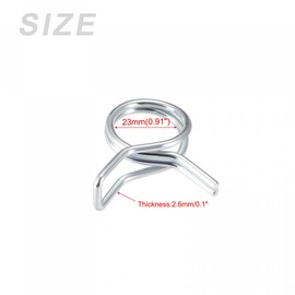 METALLIXITY Spring Hose Clamp (23mm/0.91") 10Pcs, Double Wire Spring Steel Clips - for (23.5mm to 25.5mm/0.93" to 1") OD Home Garden Hose Tube Fastening