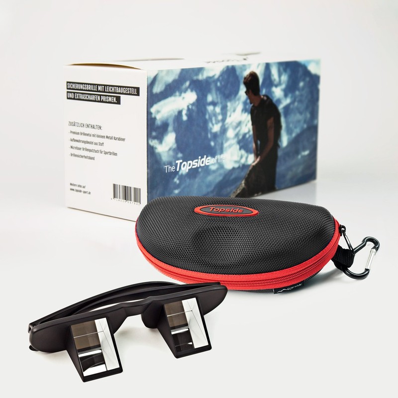 TOPSIDE Sicherungsbrille (Kletterbrille) mit hochwertigen Prismen inkl. Etui und Brillenband