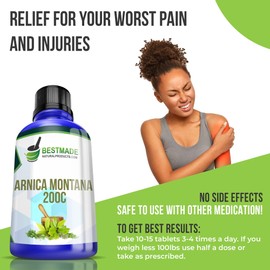 Bestmade Natural Products Turbo Arnica 200C - Comprehensive Arnica Pellets for Muscle Recovery, Soreness Relief, and Holistic Wellness Support
