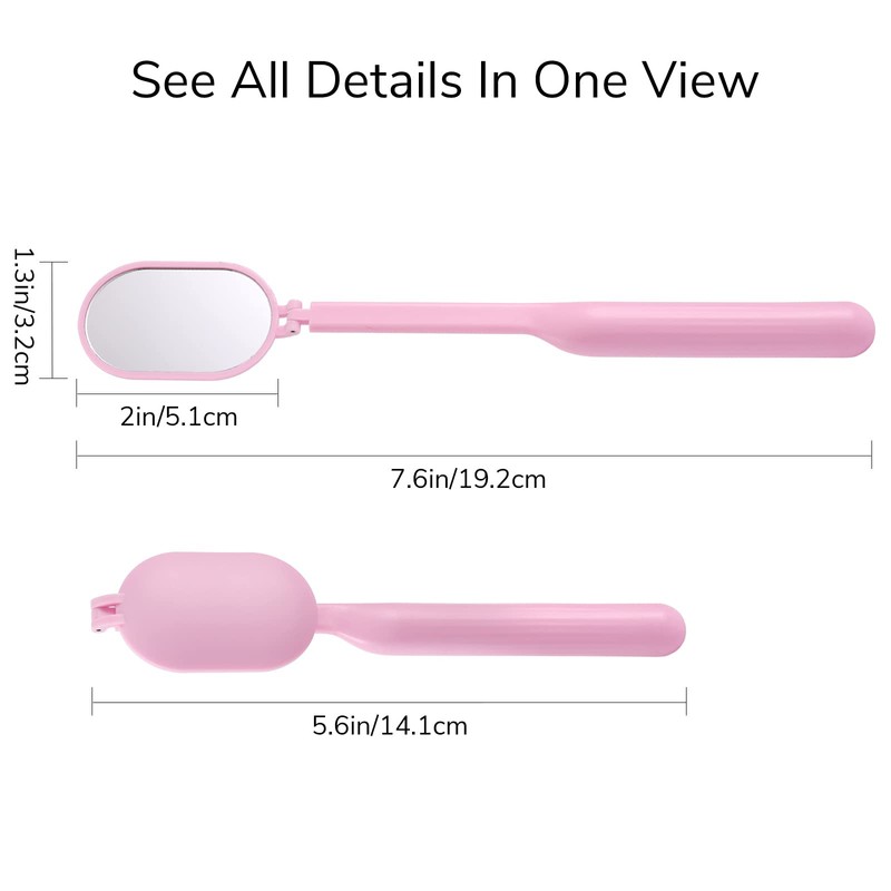 Miuffue Lash Mirror for Eyelash Extensions, 2inch Foldable Eyelash Mirror