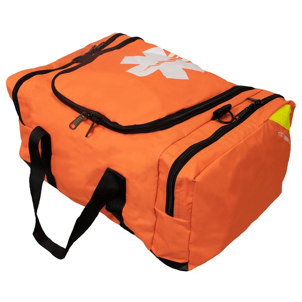 Primacare KB-4135-O First Responder Bag for Trauma, 21"x15"x5", Professional Compartment Kit Carrier for Emergency Medical Supplies, Orange