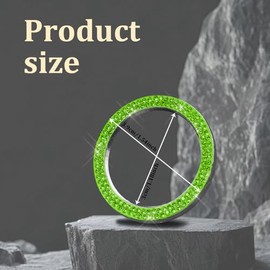 RGOAANC RGOAANC 2PCS Crystal Rhinestone Engine Start Stop Decoration Ring, Anti-Scratch Key Ignition & Knob Bling Ring, Accessories Sparkling Push Start Button Sticker for Car (Bright Green)