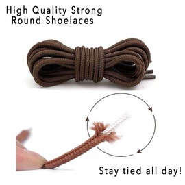 Pimp My Shoes Brown Round Shoelaces 120cm/47 Long replacment laces for Athletic Trainer, Boot, football, rugby & Sport Shoe