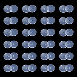 UUYYEO 100 Pcs Silicone Disc Earring Backs Flat Earring Stoppers Earring Stabilizer Backs Heavy Earring Support Backs Earring Support Pads Earring Backings for Studs 7 mm