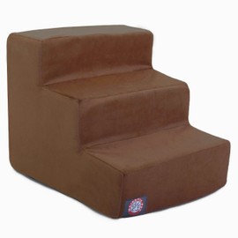 Majestic Pet 3 Step Portable Dog Stairs for Small Dogs to get on Bed Supports 25 lbs or Less – Dog Steps for High Bed with Machine Washable Cover – Pet Stairs for Cats Suede Black