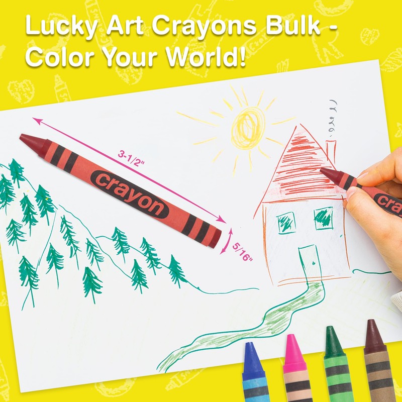 Lucky Art Crayonology 80 Count Single Color Crayons Bulk Pack