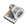Foco Led Rgb 16 Colores 3w Base E27 Control Remoto