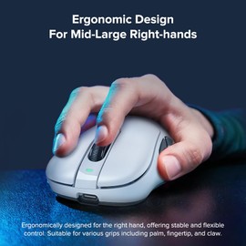 KYSONA Wireless Gaming Mouse, 24000 DPI, Wired/2.4GHz/Bluetooth Ergonomic Mouse, 150Hours Battery Life, Free Lag, 57g Lightweight Rechargeable Gaming Mice for Laptop/PC/Mac/Tablet/Xbox, White