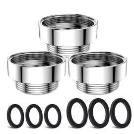 CNYMANY 3-Piece Faucet Adapter Kit - Male 0.86in to Female 1.02in Kitchen Aerator Adapter Set for Sink Faucet and Garden Hose