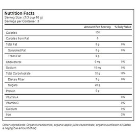 Vitacost Certified Organic Dried Cranberries Sweetened with Apple Juice -- 4 oz (113 oz)