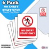 6-Pack - No Entry Staff Only Vinyl Sticker Signs -