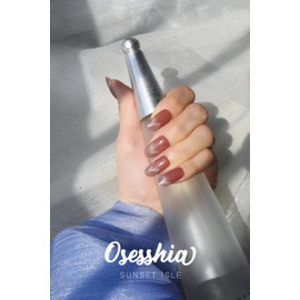 Osesshia Semi Cured Gel Nail Strips, 20 pcs Nail Wraps, Glaze Gel Nail Stickers, Salon Quality French Manicure, Full Decal Gel Polish Strips, Long Lasting Holiday SCG, UV Lamp Required (Sunset Isle)