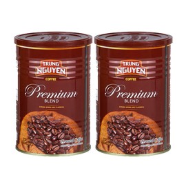 Trung Nguyen — Premium Blend — Roasted Ground Coffee Blend — Strong and Bold — Arabica & Robusta — Chocolate Flavor — Vietnamese Coffee, 15 oz Can (Pack of 2)