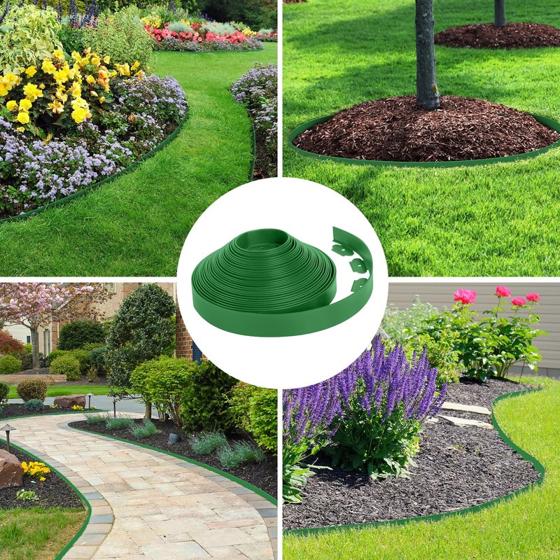 2-Inch x 100 FT Landscape Edging Border with 150 Stakes,