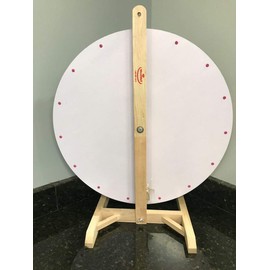 CHWAREHOUSE Woodwell 24-Inch Spin to Win Casino Prize Wheel with 15 Editable Prize Slots | Durable Wooden Tabletop Designed for Trade Shows Spinning Prize Wheel with Markers and Eraser Included