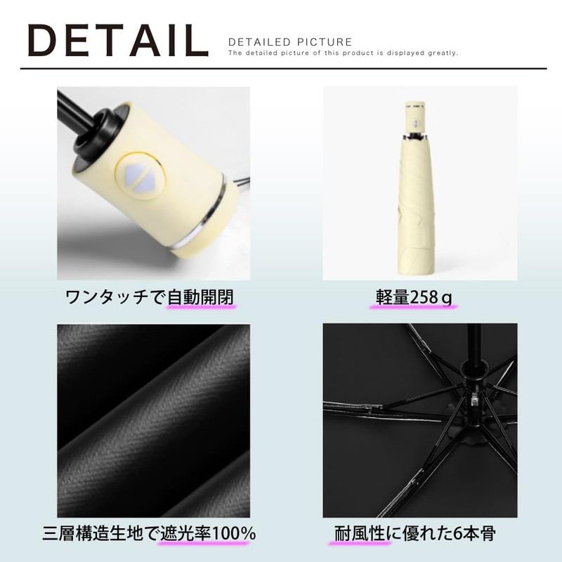 RUBKA Umbrella, Folding in 3 Seconds Memory Shape, Sun or