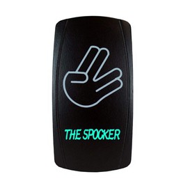 STVMotorsports 5 Pin Laser Automotive Rocker Switches On/Off LED Light 12V 20A - Interior Accessories for Car, Truck, UTV, ATV, Utility and Off-Road Vehicles (The Spocker, Green)