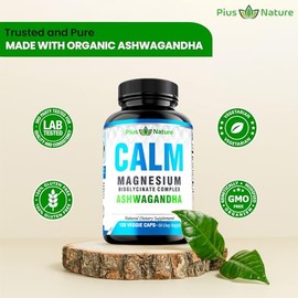 Calm - Glicinato de magnesio con extracto de raíz de Ashwagandha